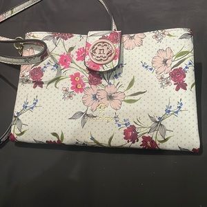 Bone white floral purse